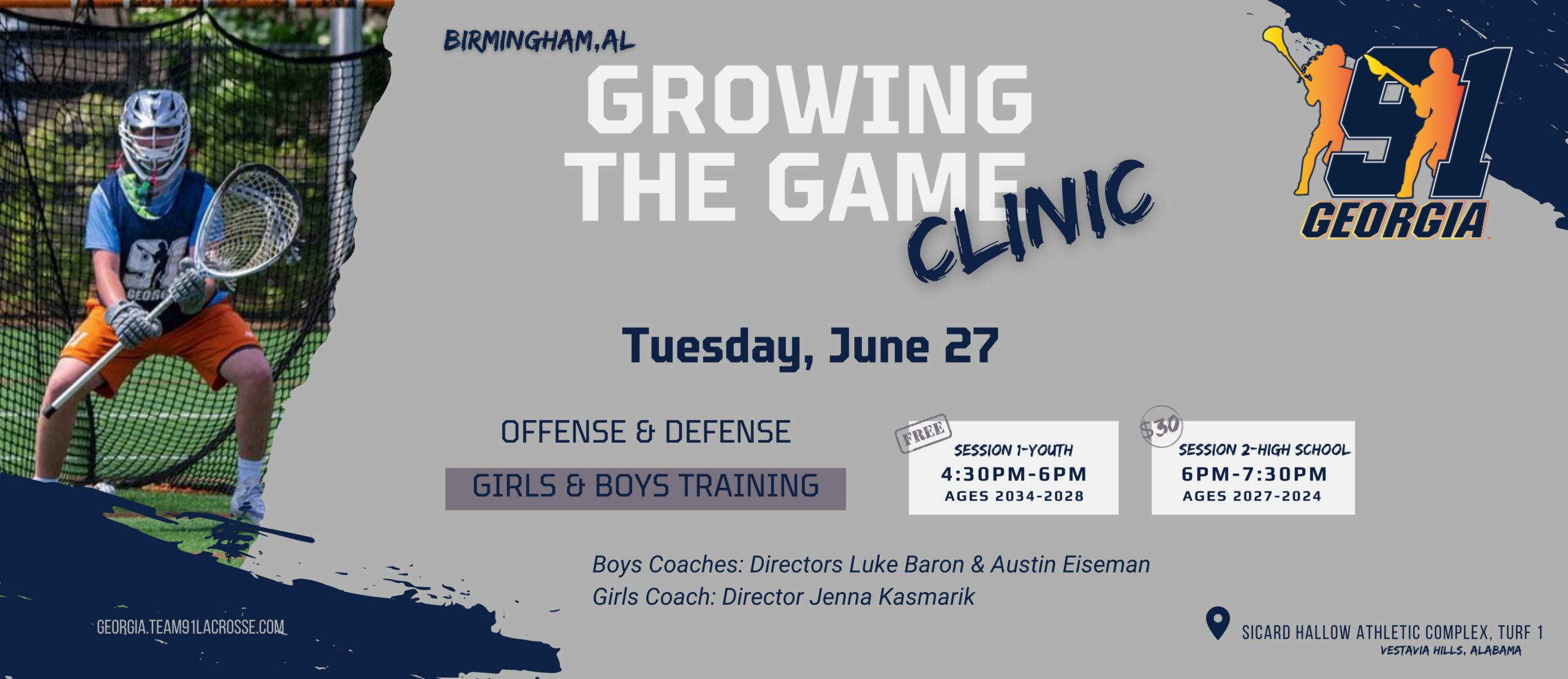 June 27 &#8211; Growing the Game Clinic, Birmingham, Alabama